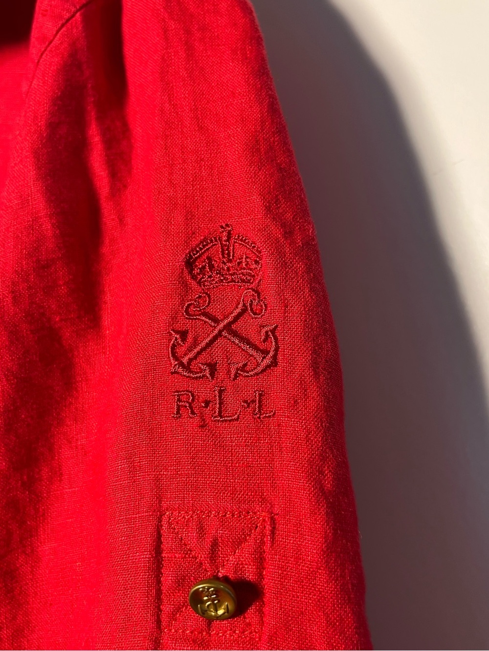 Lauren Ralph Lauren Red Button-Down Shirt Small Petite Workwear - Picture 8 of 9
